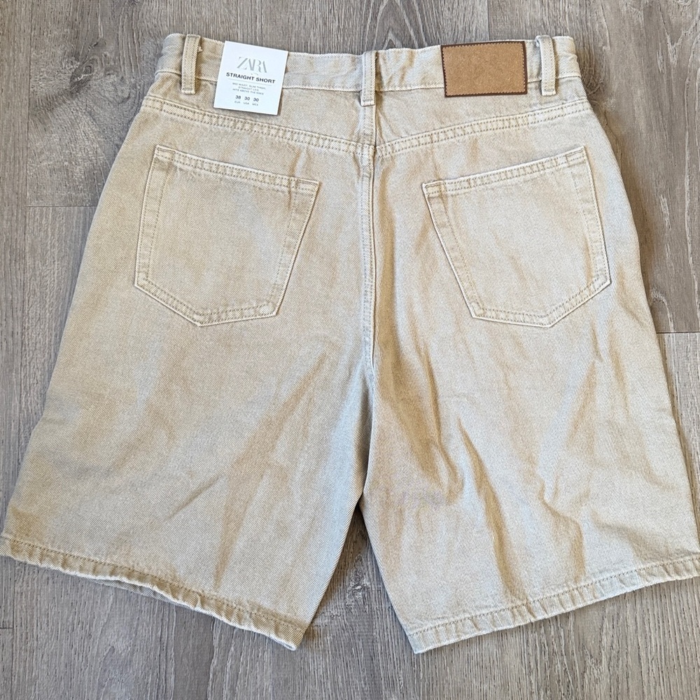 ZARA Straight Shorts – Size 38 (Beige) - Picture 4 of 4
